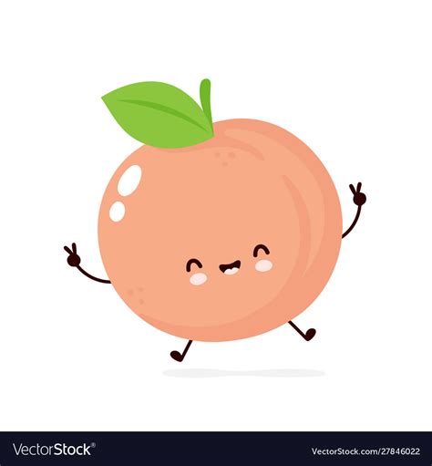 Cute Happy Smiling Peach Royalty Free Vector Image