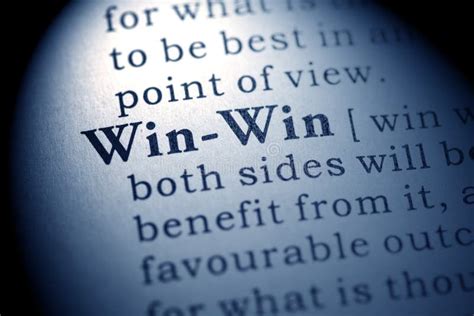 Definition Of The Word Win Win Stock Image Image Of Definition Blue
