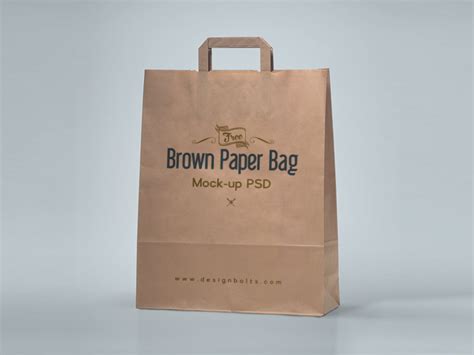 brown paper shopping bag packaging mock  psd  zee  designbolts  dribbble