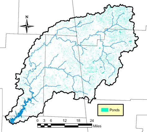 6 Ponds In The Illinois River Basin With Major Streams Rivers And