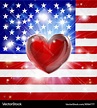 Love america flag heart background Royalty Free Vector Image