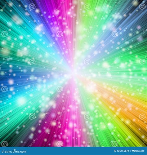Radiating Rainbow Cross White Light Background Stock Photography