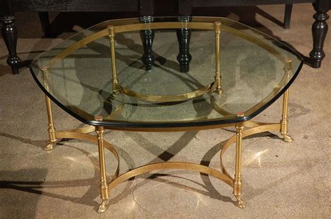 Polished Brass And Glass Octagonal Coffee Table La Barge For Sale At 1stdibs