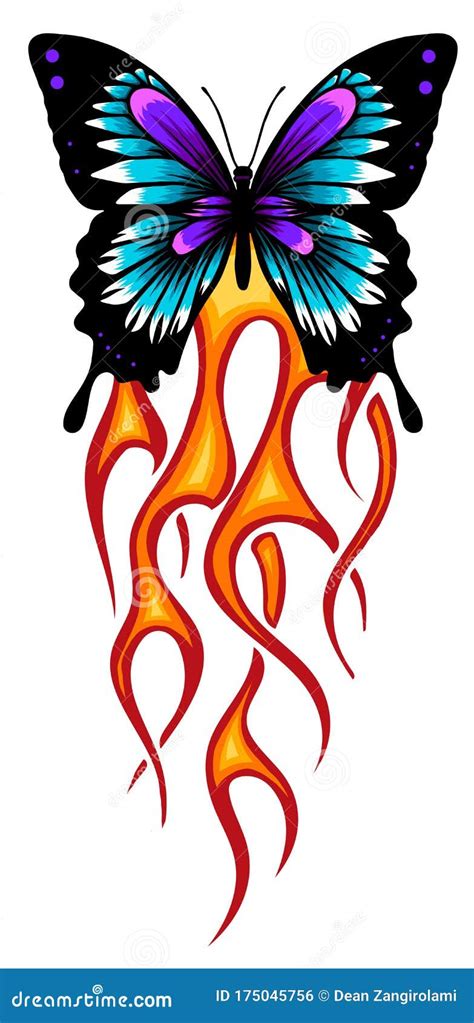 Flaming Butterfly Tribal Vector 5 Royalty Free Illustration