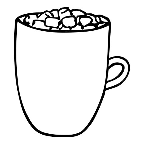Premium Vector Cute Cup Of Coffee Or Hot Chocolate With Marshmallow