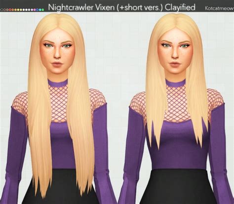 Nightcrawler Vixen Hair Short Version Clayified At Kotcatmeow Sims