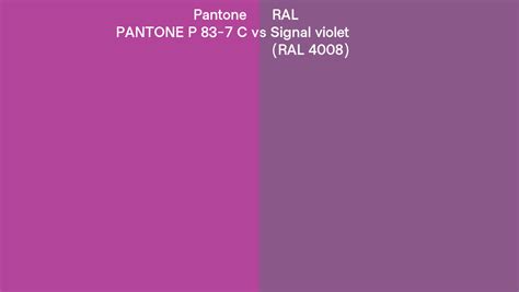 Pantone P 83 7 C Vs RAL Signal Violet RAL 4008 Side By Side Comparison