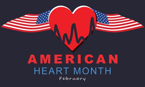 February Is American Heart Month Background Banner Card Poster