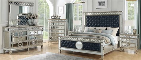 Couture silver panel bedroom set | bedroom in 2019 | silver. Mirrored Bedroom Furniture Sets