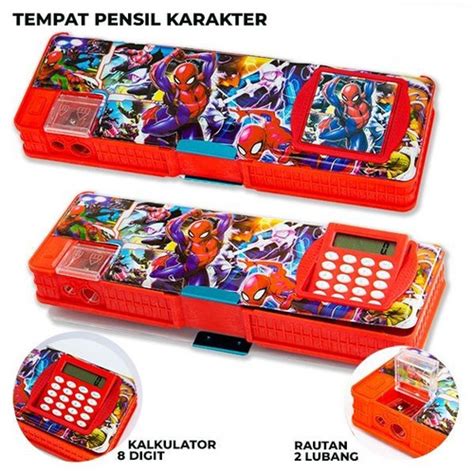 Jual Tempat Pensil Magnet Karakter Kalkulator Kotak Anak Sekolah Alat