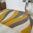 Rugs - Rio Range - contemporary Yellow & Grey Wave Living Room Rug ...