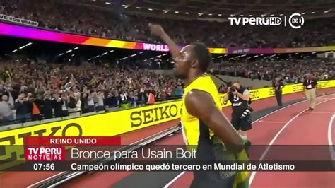 Usain Bolt quedó tercero en su última carrera de 100 metros planos