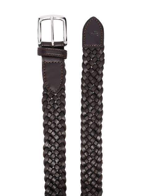 Polo Ralph Lauren Mens Dark Brown Westend Braided Leather Belt Modesens