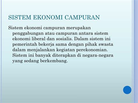 Benarkah Indonesia Sistem Ekonomi Campuran