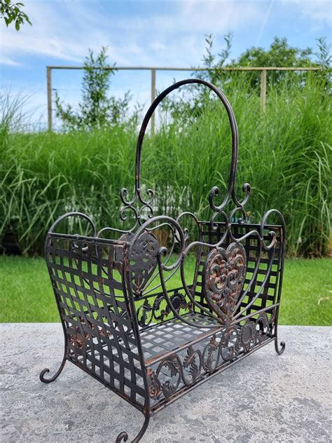 Wrought Iron Flower Baskets Brown Garden Baskets Cottage Garden