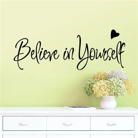 Believe In Yourself Inspirational Quote Vinyl Wall Sticker Mural Home