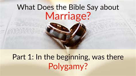 What Does The Bible Say About Marriage Part 1 In The Beginning Was