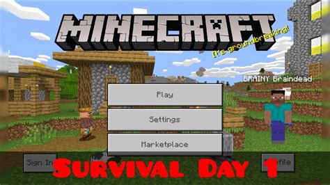 Minecraft Survival Day 1 Youtube