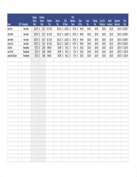 Payroll Spreadsheets Excel Templates Excel Templates