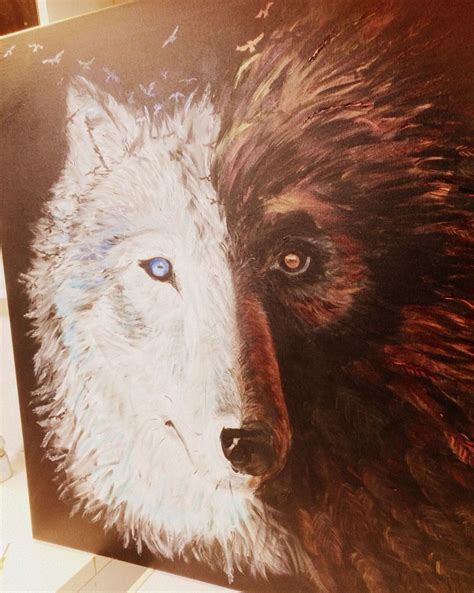 Wolfbear Acrylic On Canvas Art Painting Canvas