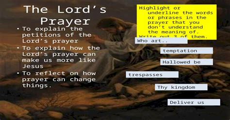 The Lords Prayer To Explain The Petitions Of The Lords Prayer To