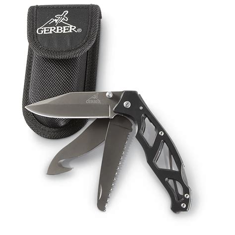 Gerber 3 Blade Paraframe Knife 183294 Folding Knives At Sportsman