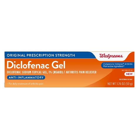 Walgreens Arthritis Pain Relieving Gel Diclofenac Sodium 1 176 Oz