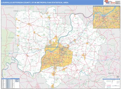 Maps Of Louisville Jefferson County Metro Area Kentucky
