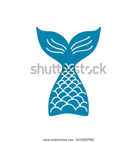 Hand Drawn Silhouette Mermaids Tail Vector Stock Vector Royalty Free