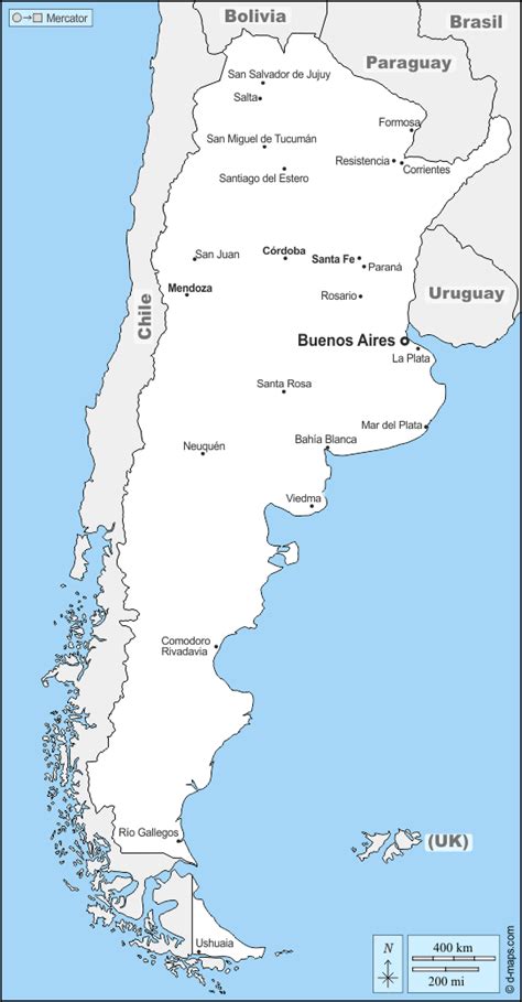 Argentine Carte Géographique Gratuite Carte Géographique Muette