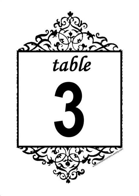 Free Antique Printable Diy Table Numbers For Your Wedding Reception