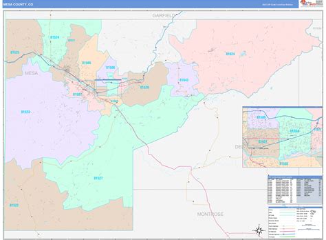 Mesa County Co Wall Map Color Cast Style By Marketmaps Mapsales