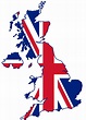 Mapa de la bandera del Reino Unido (UK): Mapa del Reino Unido (UK) con ...