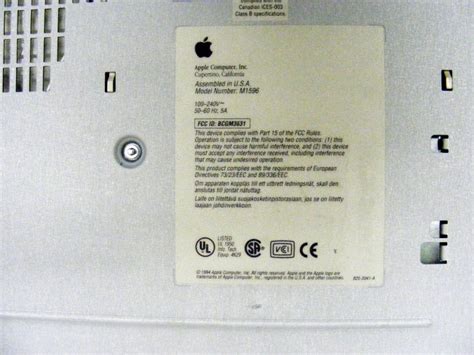 Apple Power Macintosh 610066 Sytem M1596