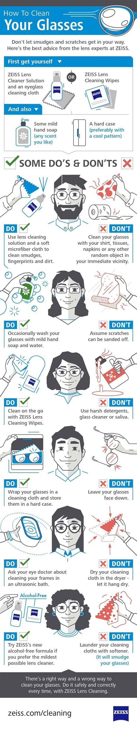 Infographic How To Clean Your Glasses — Dailyoptician Eye Health Eye Care Eye Facts