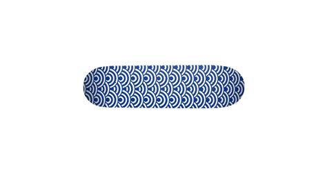 Cobalt Blue White Japanese Wave Pattern Skateboard Zazzle