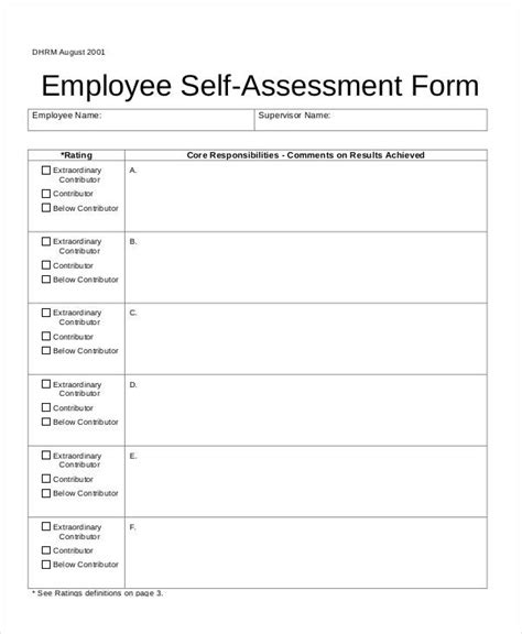 Employee Self Evaluation Form Self Assessment Form Nutemplates Vrogue