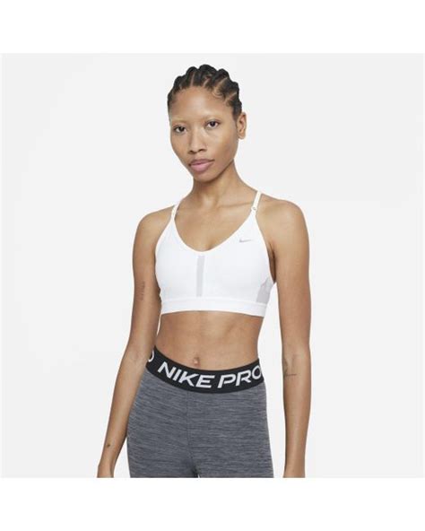 Nike Synthetic Dri Fit Indy Light Support Padded V Neck Sports Bra In