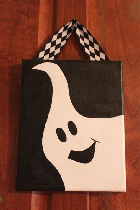 Items Similar To Halloween Ghost Hand Painted Canvas On Etsy