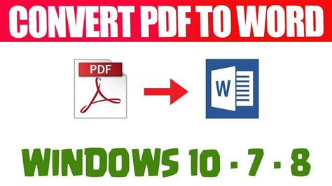 How To Convert Pdf To Word Windows 10 7 8 1 Free 2018 Microsoft Word