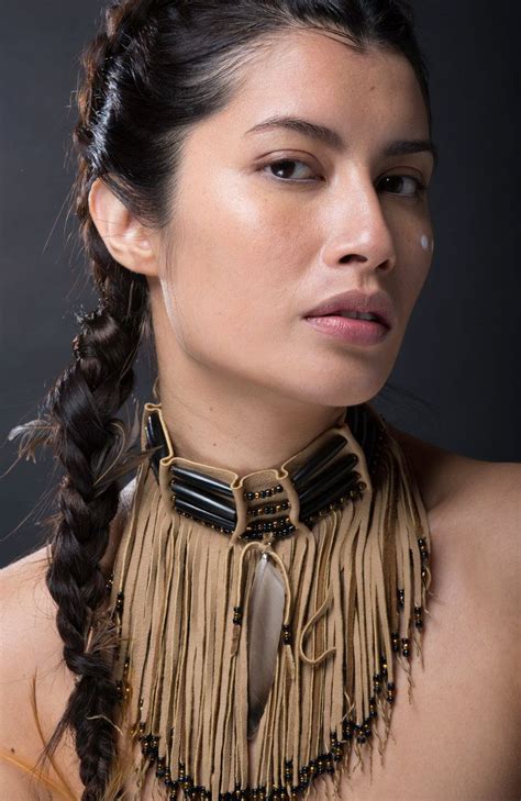 Fire In The Center Native American Leather Fringed Choker