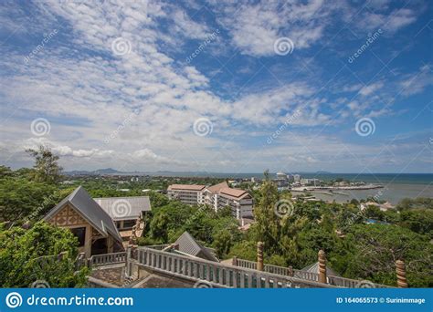 High Angle View Sea And Blue Sky Chon Buri Thailand Stock Image