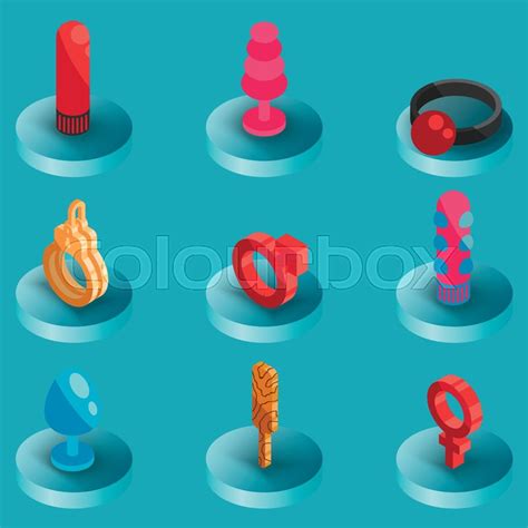 Sex Shop Color Isometric Icons Vector Stock Vector Colourbox