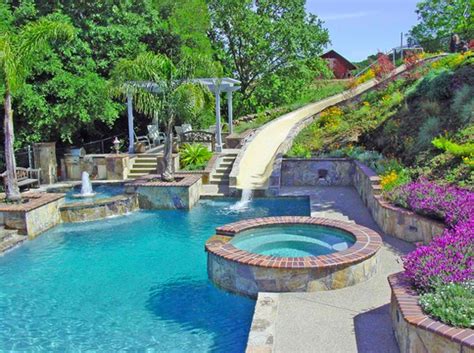 15 Gorgeous Swimming Pool Slides Home Design Lover