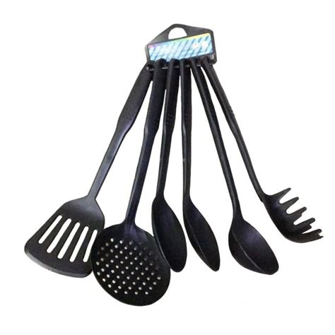 6 Piece Plastic Kitchen Cooking Utensils Black Shopee Philippines