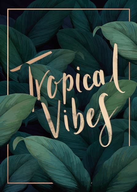 Free Vector Tropical Vibes Poster