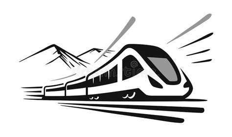 Modern High Speed Train Emblem Stock Vector Illustration Of Railway