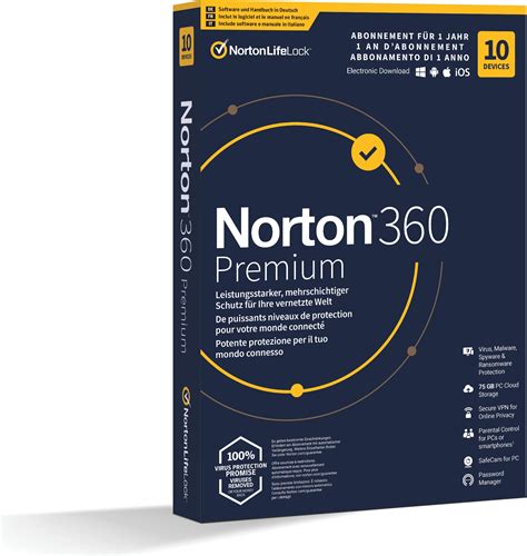 Norton 360 Premium 1 J 10 X Android Ios Windows Mac Os Version