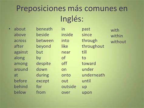 Ejemplos De Preposiciones En Ingles Oraciones Images And Photos Finder
