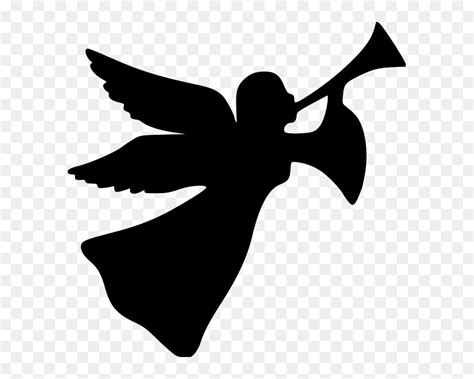 Christmas Angel File Size Angel With Trumpet Silhouette Hd Png